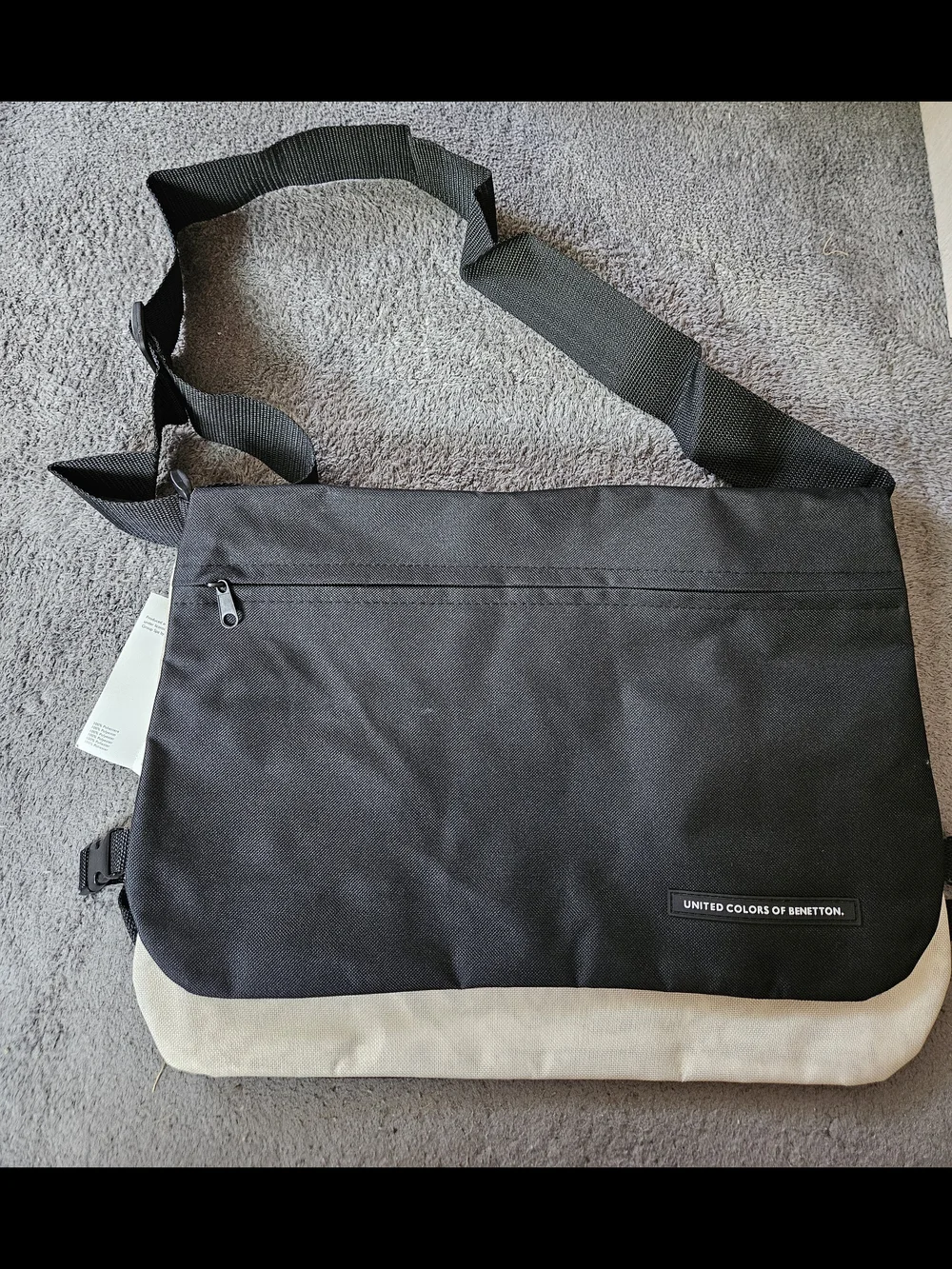 United Colors of Benetton Reversible Black/ivory  Messenger Bag